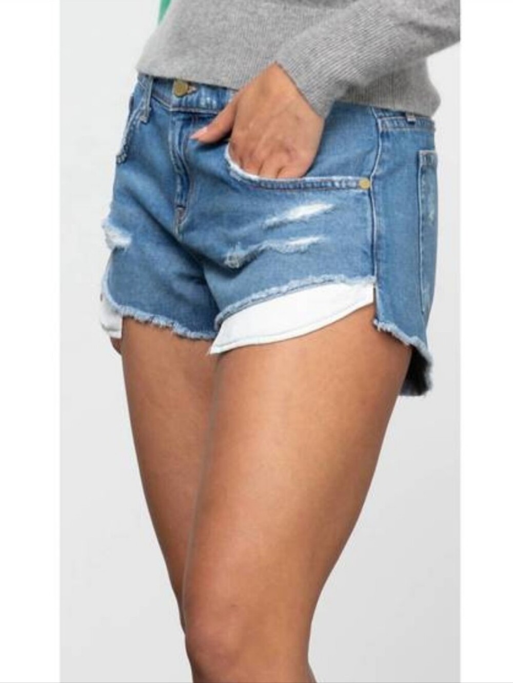 Ramy Brook Christy Boyfriend Jean Shorts NWT Size 30 Medium Wash